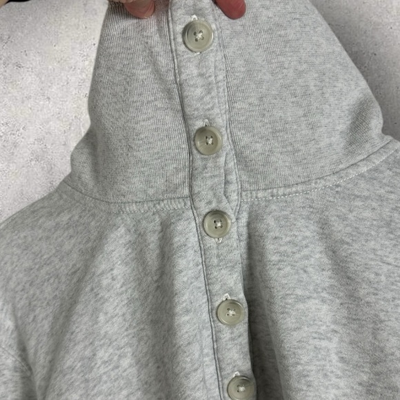 Abercrombie Soft Collection Drama Wedgey Henley Cropped 90s Sweatshirt Sz Medium - Picture 2 of 15